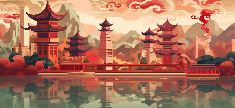 国风古典祥云山水插画背景,插画/手绘图,插画/手绘图库,插画/手绘图下载,插画/手绘